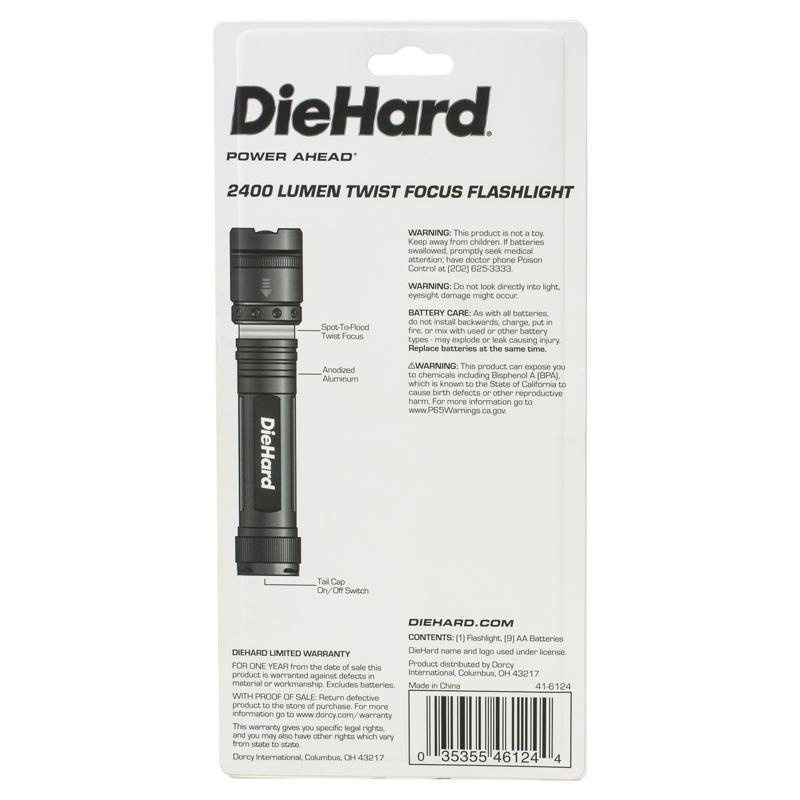 Dorcy DieHard 2400 lm Gray LED Flashlight AA Battery