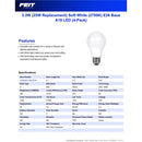 Feit LED A19 E26 (Medium) LED Bulb Soft White 25 Watt Equivalence 4 pk