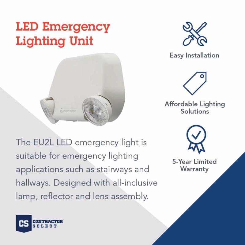 Lithonia Lighting Switch Hardwired LED White Emergency Light
