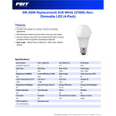 Feit LED A19 E26 (Medium) LED Bulb Soft White 60 Watt Equivalence 4 pk