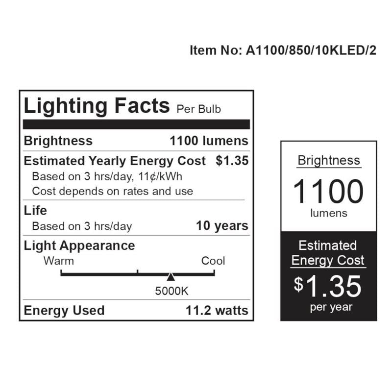 Feit LED A19 E26 (Medium) LED Bulb Daylight 75 Watt Equivalence 2 pk