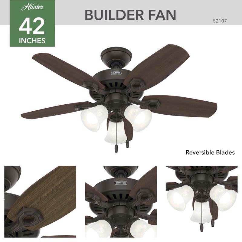 Hunter Builder 42 in. New Bronze LED Indoor Ceiling Fan