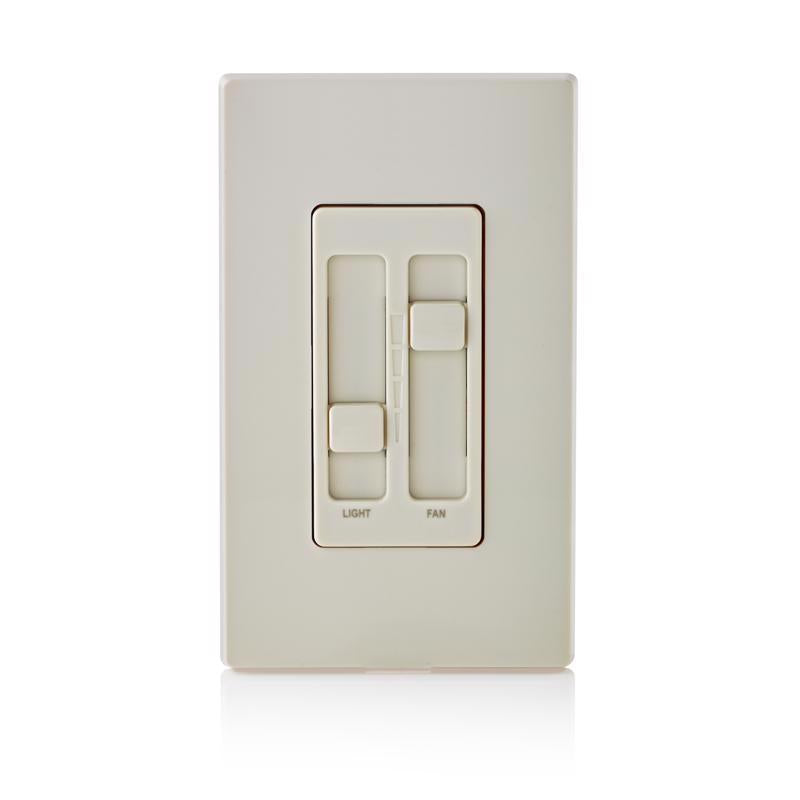 Leviton Decora SureSlide Light Almond Fan/LED Dimmer Slide Switch 1 pk