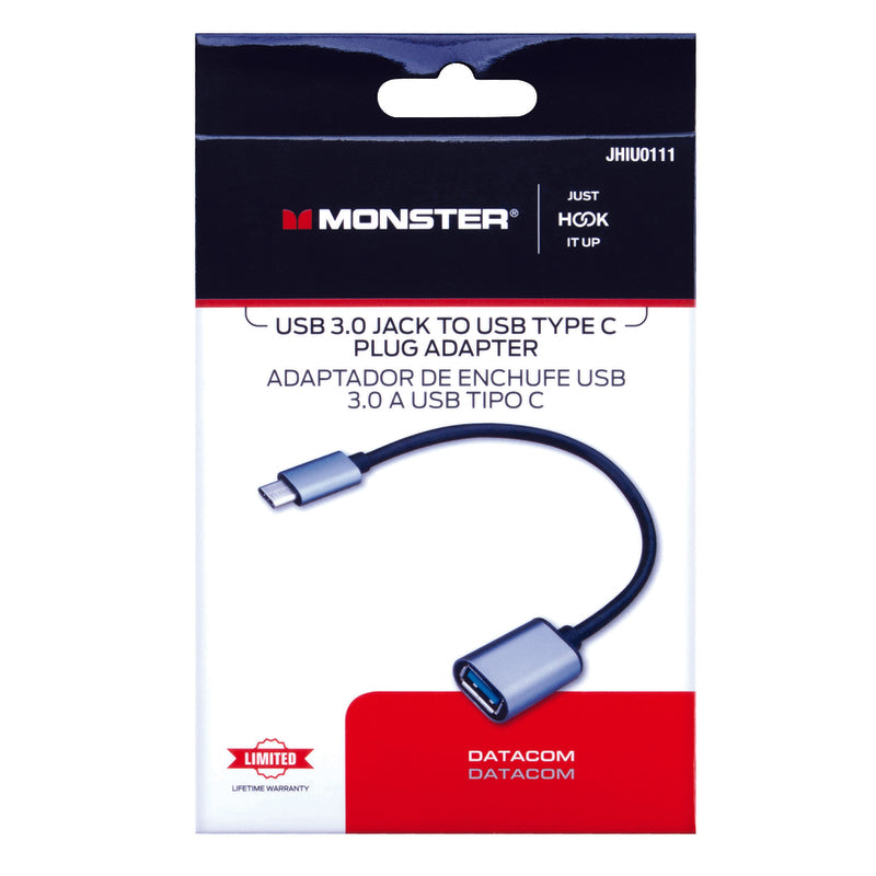 Monster Just Hook It Up USB Jack to USB Type C 1 pk