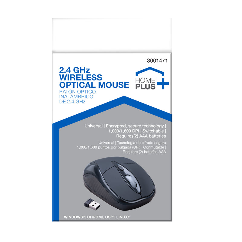 Home Plus 4 Button Optical Wireless Mouse 1 pk