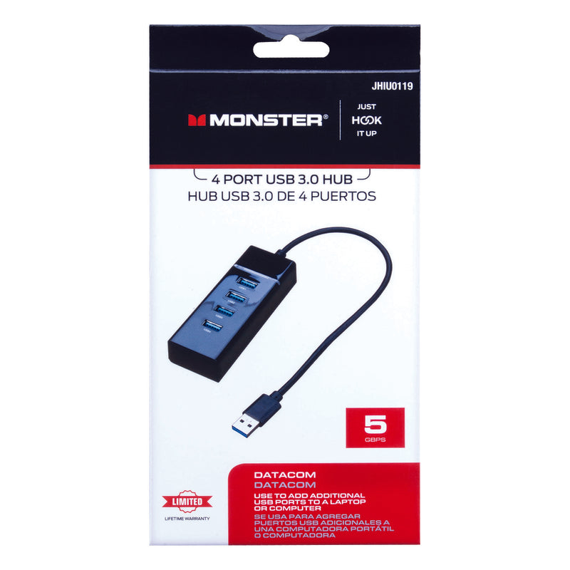 Monster Just Hook It Up USB to Port Hub 1 pk