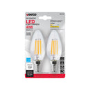 Satco B11 E12 (Candelabra) Filament LED Bulb Warm White 40 Watt Equivalence 2 pk