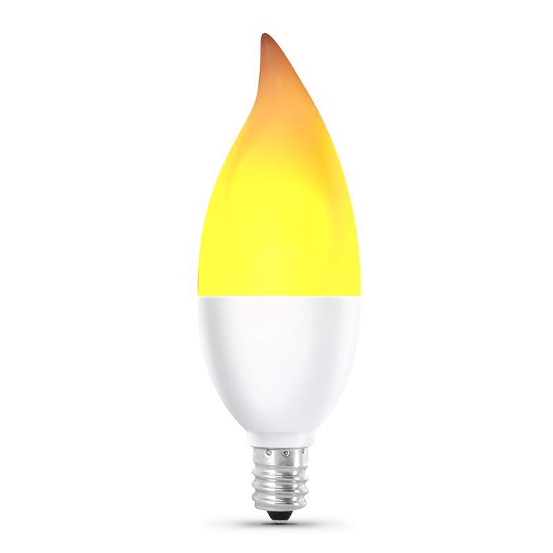 Feit LED CA10 (Flame Tip) E12 (Candelabra) LED Flame Bulb Warm White 2 Watt Equivalence 2 pk