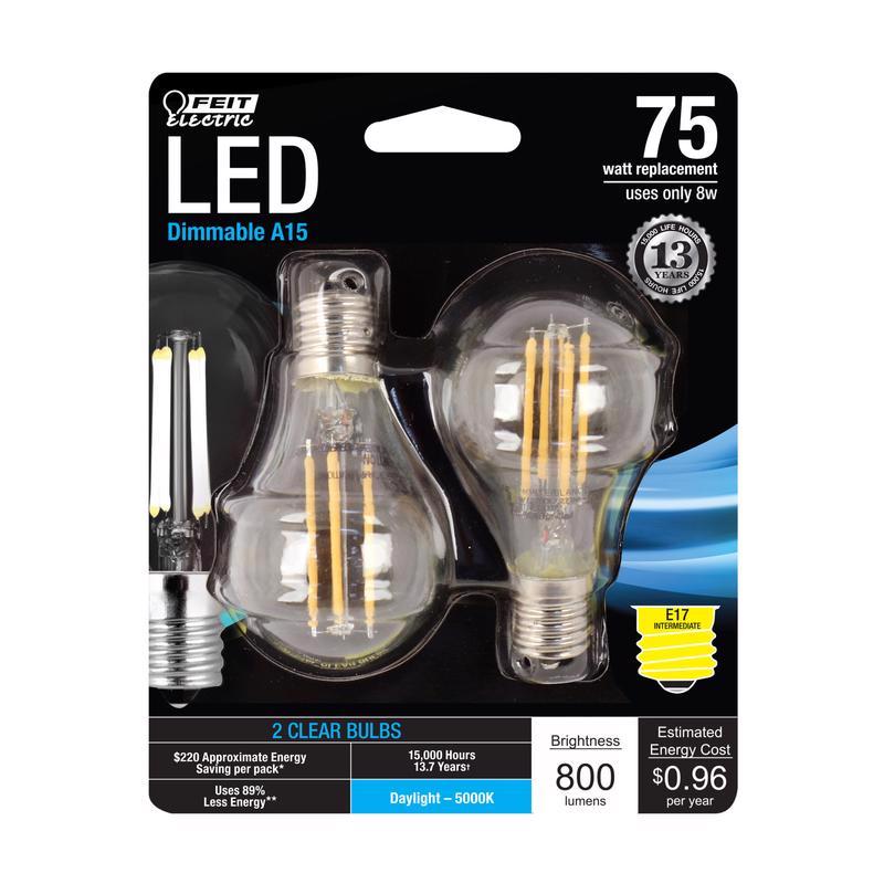 LED DM A15E17 75W DL 2PK