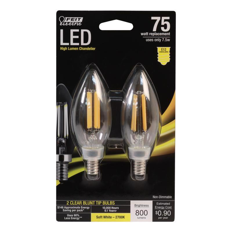 LED BLNT E12 75W SW 2PK