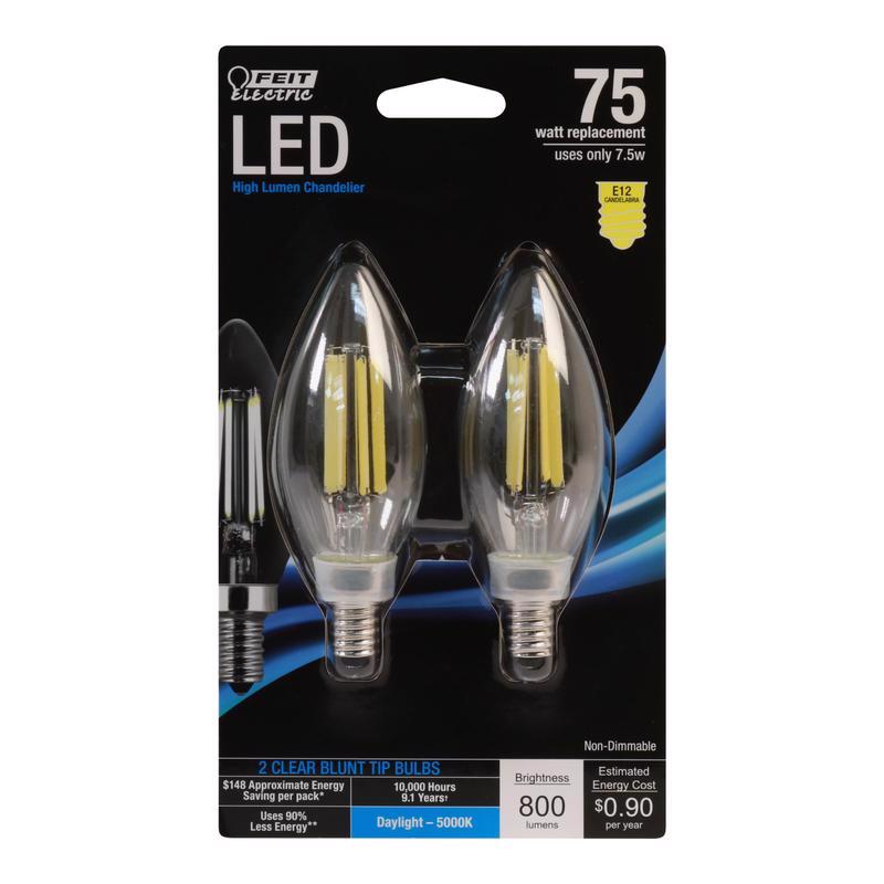 LED BLNT E12 75W DL 2PK