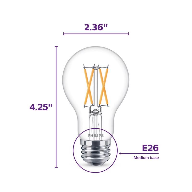 Philips A15 E26 (Medium) LED Bulb Soft White 40 Watt Equivalence 2 pk