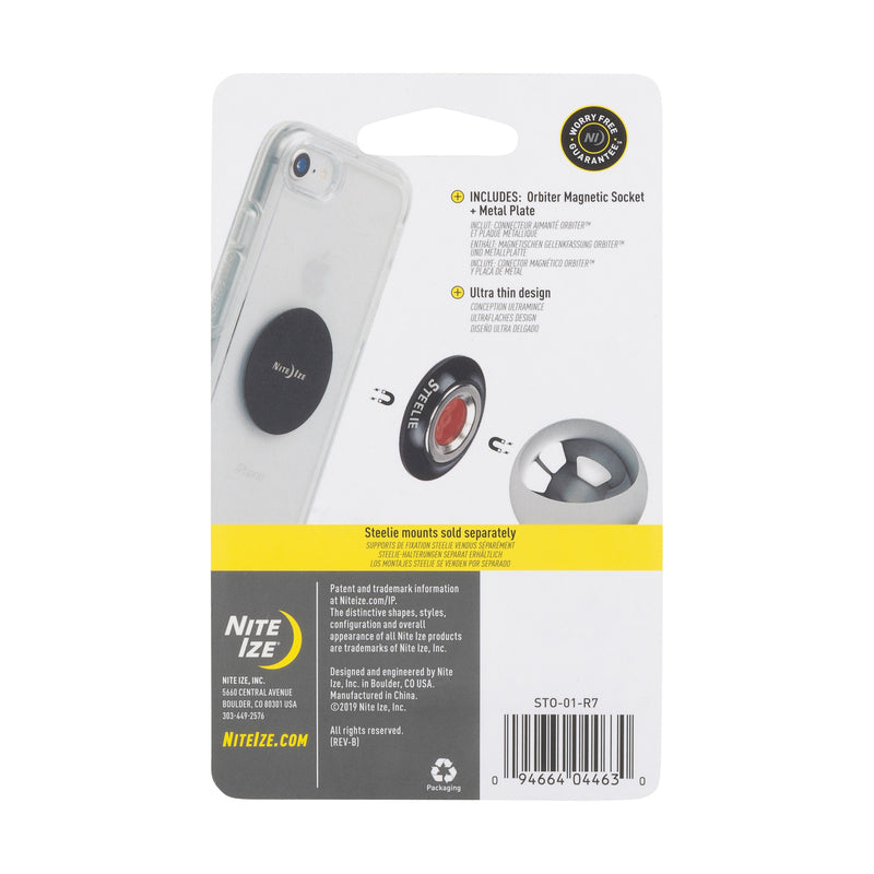 Nite Ize Black Ultra Strong Magnetic Socket and Metal Plate For All Mobile Devices