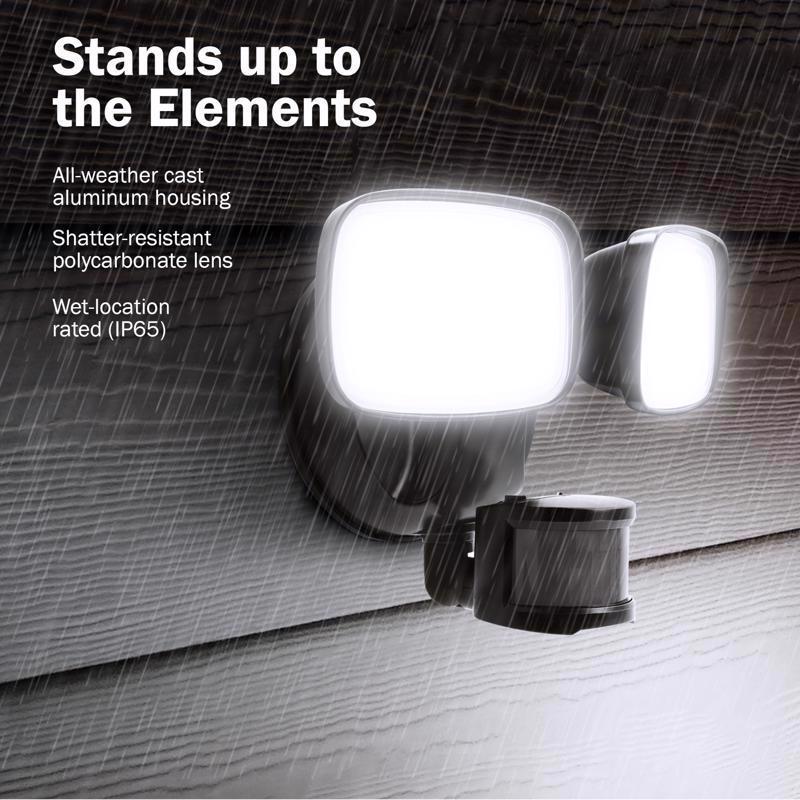 Feit LED Motion-Sensing Hardwired LED Bronze Security Floodlight