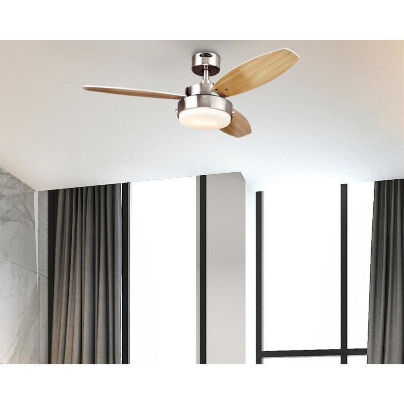Westinghouse Alloy 42 in. Brushed Nickel Brown LED Indoor Ceiling Fan