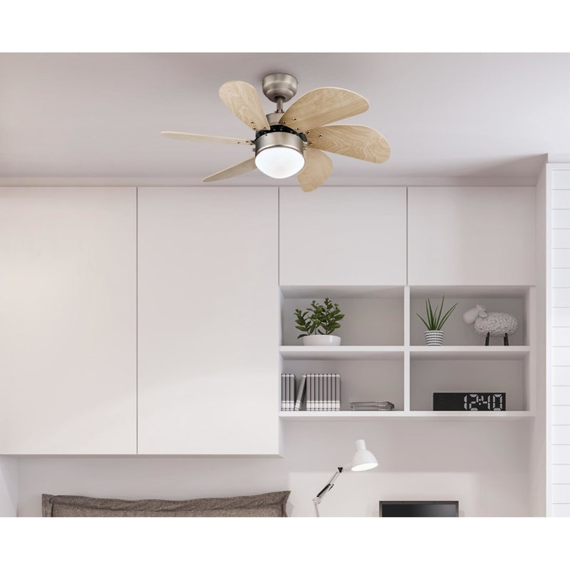 Westinghouse Turbo Swirl 30 in. Brushed Aluminum Brown LED Indoor Ceiling Fan