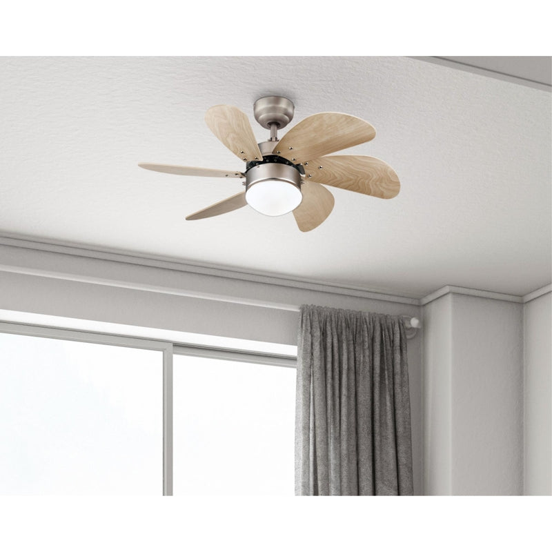 Westinghouse Turbo Swirl 30 in. Brushed Aluminum Brown LED Indoor Ceiling Fan
