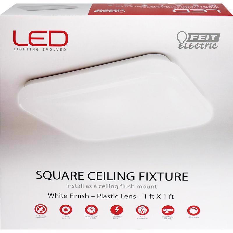 LED SQ FIXTURE WHT 12"