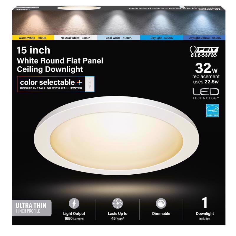 LED RND FIXTURE WHT 15"