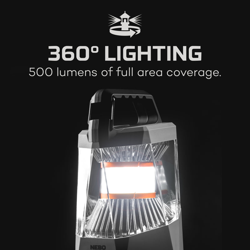 NEBO Galileo 500 lm Gray LED Lantern/Power Bank