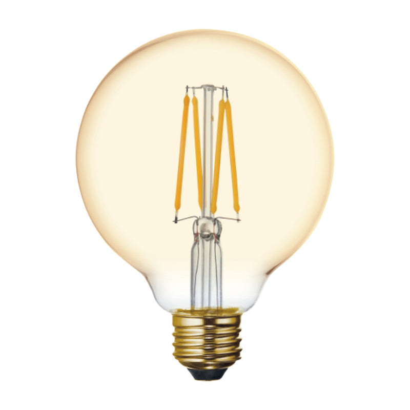 GE G30 E26 (Medium) Filament LED Bulb Amber Warm White 60 Watt Equivalence 1 pk