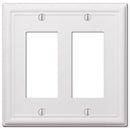 Amerelle Chelsea White 2 gang Stamped Steel Decorator Wall Plate 1 pk