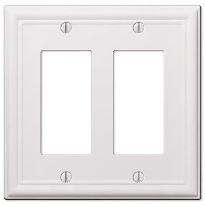 Amerelle Chelsea White 2 gang Stamped Steel Decorator Wall Plate 1 pk