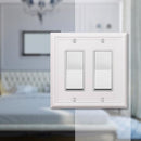 Amerelle Chelsea White 2 gang Stamped Steel Decorator Wall Plate 1 pk