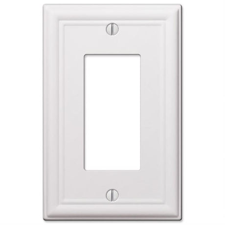 Amerelle Chelsea White 1 gang Stamped Steel Decorator Wall Plate 1 pk