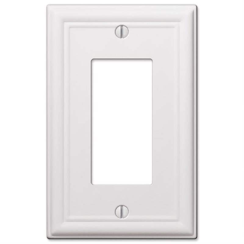 Amerelle Chelsea White 1 gang Stamped Steel Decorator Wall Plate 1 pk