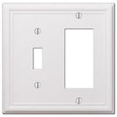 Amerelle Chelsea White 2 gang Stamped Steel Decorator/Toggle Wall Plate 1 pk