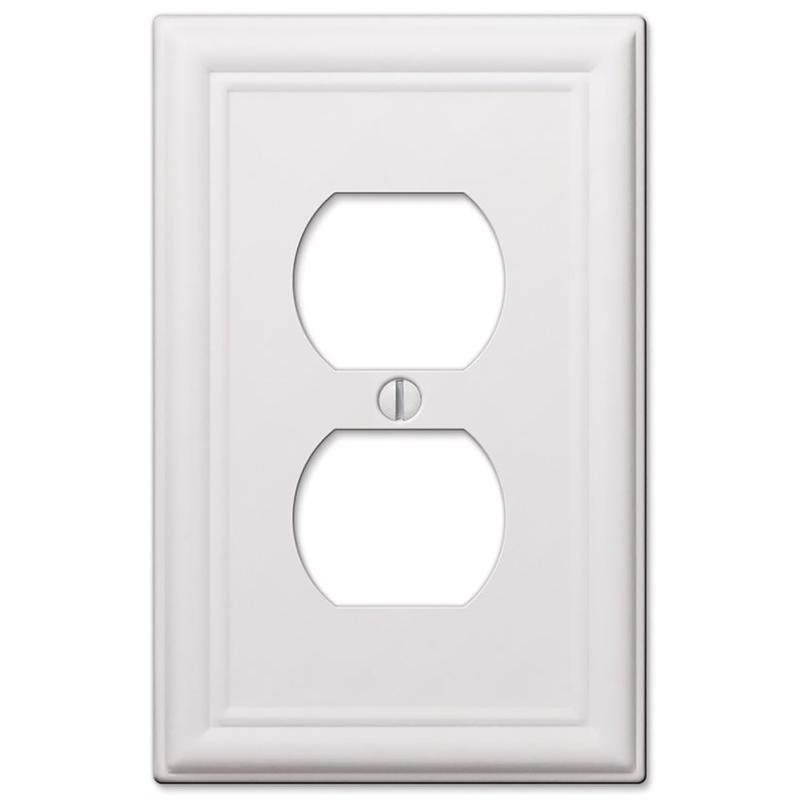 Amerelle Chelsea White 2 gang Stamped Steel Duplex Wall Plate 1 pk