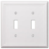Amerelle Chelsea White 2 gang Stamped Steel Toggle Wall Plate 1 pk