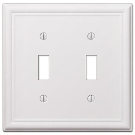 Amerelle Chelsea White 2 gang Stamped Steel Toggle Wall Plate 1 pk