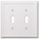 Amerelle Chelsea White 2 gang Stamped Steel Toggle Wall Plate 1 pk
