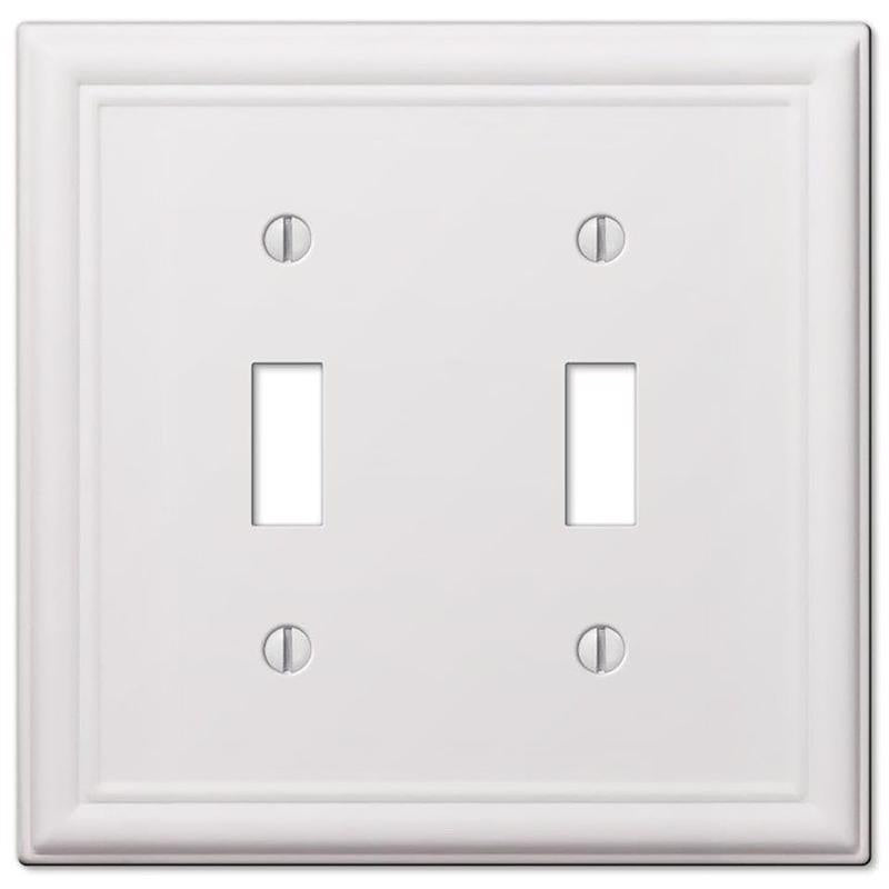 Amerelle Chelsea White 2 gang Stamped Steel Toggle Wall Plate 1 pk