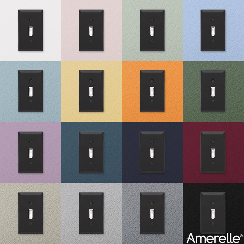 Amerelle Century Matte Black 2 gang Stamped Steel Duplex Wall Plate 1 pk