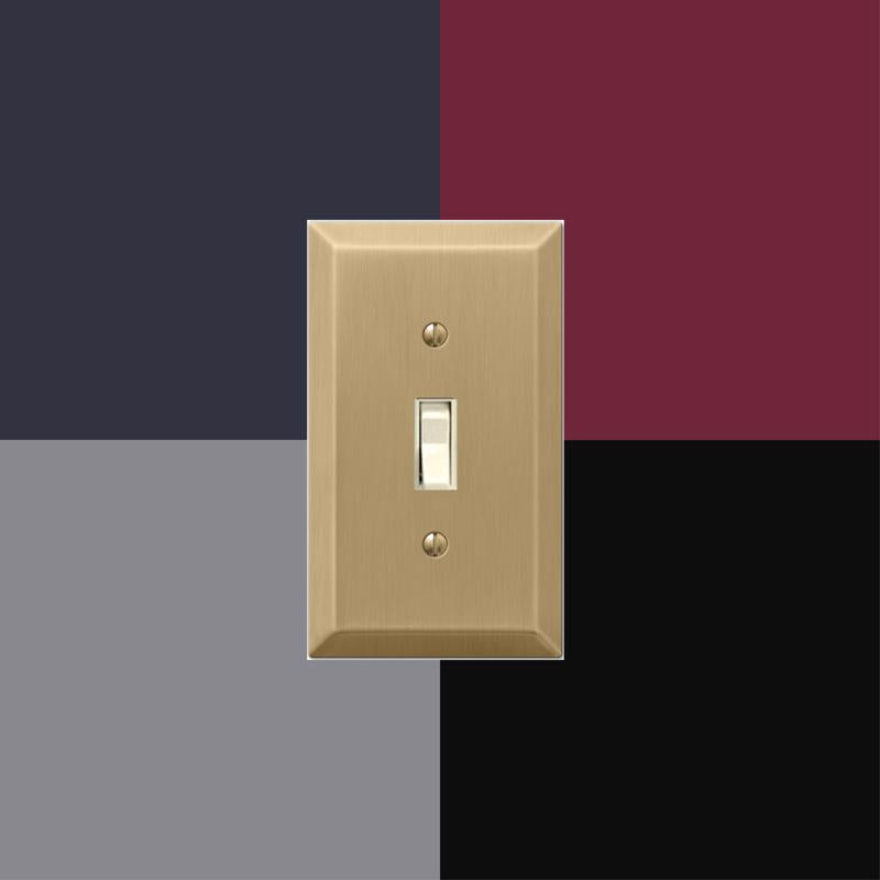 Amerelle Century Satin Brass 1 gang Stamped Steel Toggle Wall Plate 1 pk