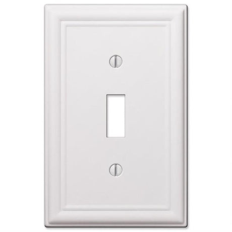 Amerelle Chelsea White 1 gang Stamped Steel Toggle Wall Plate 1 pk