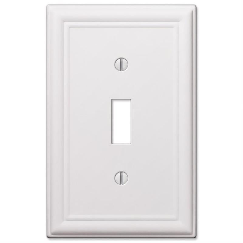 Amerelle Chelsea White 1 gang Stamped Steel Toggle Wall Plate 1 pk