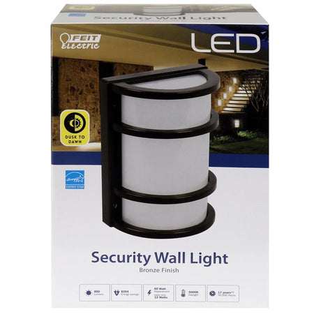 SECURITY LIT LED BRNZ 6"