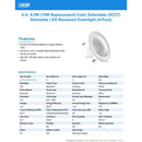 Feit Enhance White 5 in. W Aluminum LED Dimmable Recessed Downlight 8.6 W