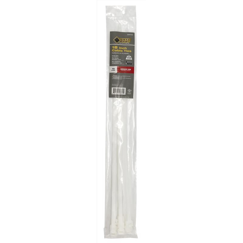 Steel Grip 18 in. L White Cable Tie 10 pk