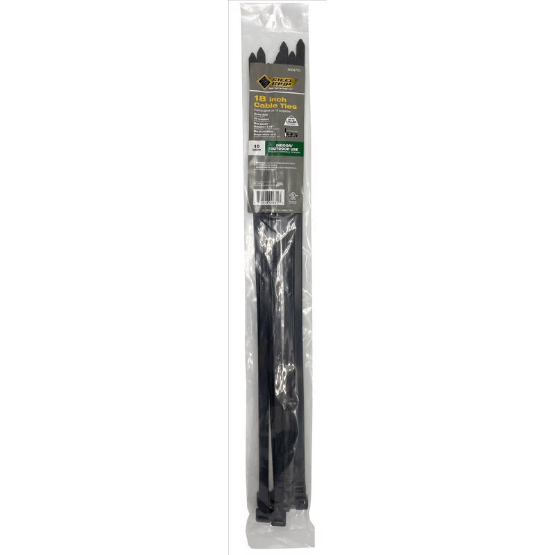 Steel Grip 18 in. L Black Cable Tie 10 pk