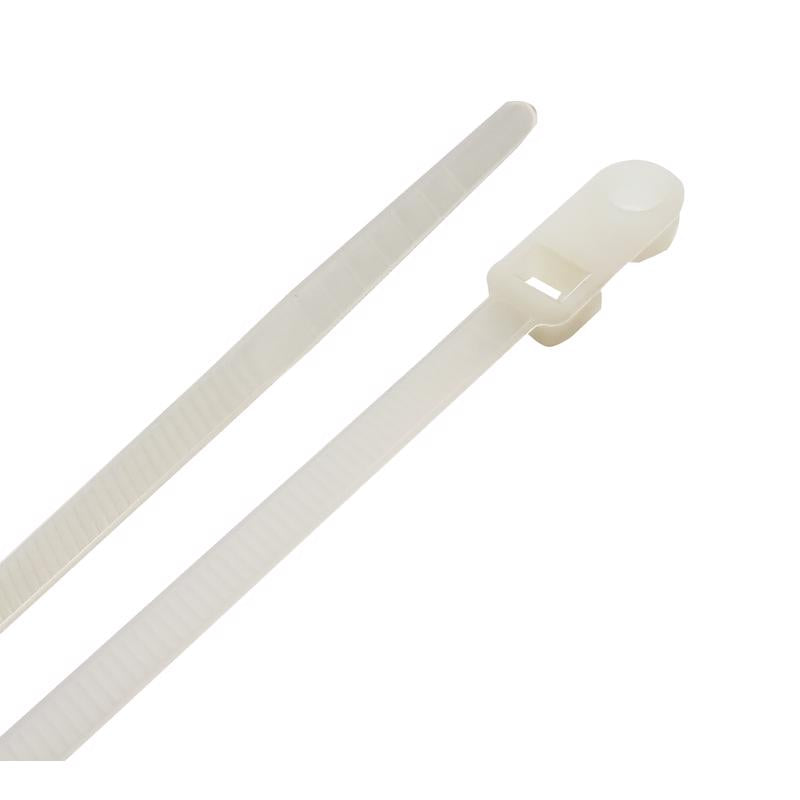 CABLETIE W/MNT 8"50#WHT
