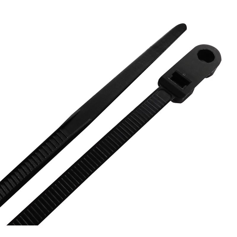 CABLETIE W/MNT 8"50#BLK