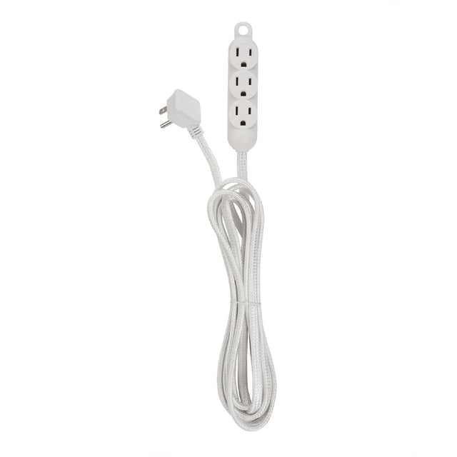 Globe Electric Designer Indoor 12 ft. L White Triple Outlet Cord 16/3
