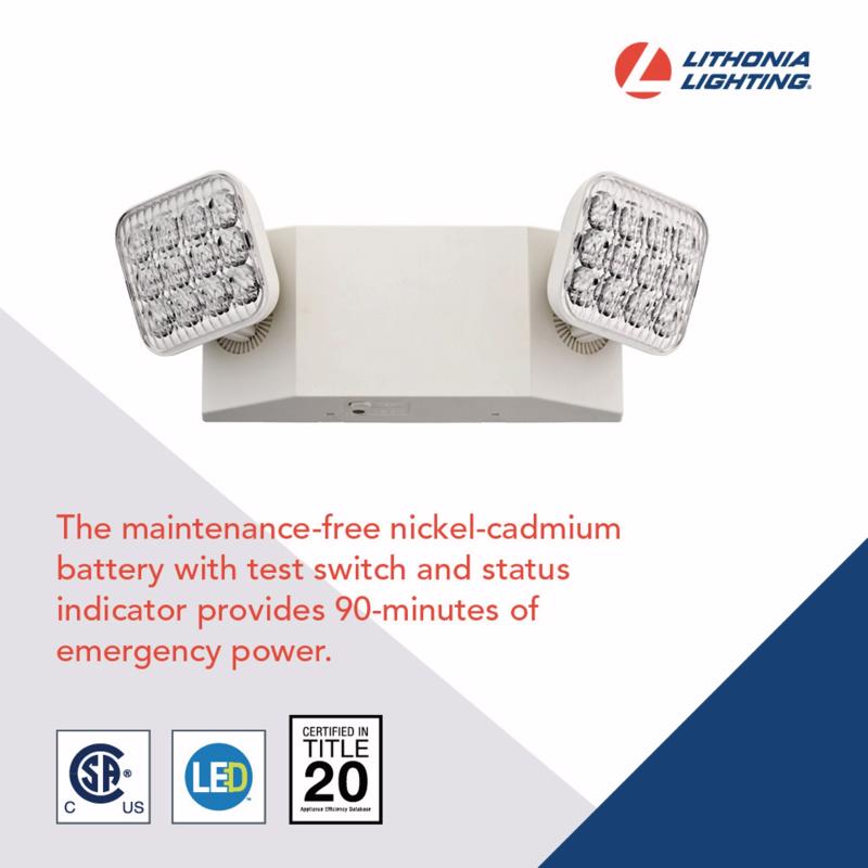 Lithonia Lighting Switch Hardwired LED Off White Emergency Light