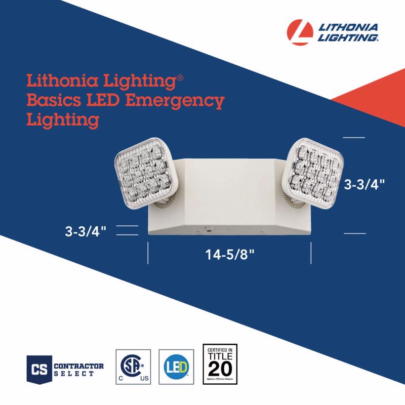 Lithonia Lighting Switch Hardwired LED Off White Emergency Light