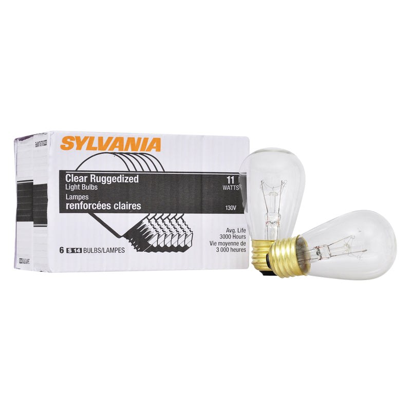 Sylvania 11 W S14 Utility Incandescent Bulb E26 (Medium) Clear 6 pk